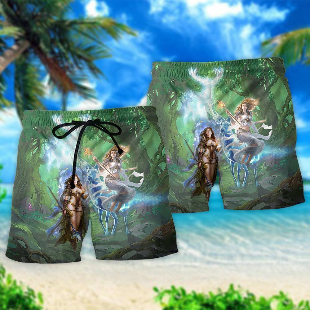 I Believe In Magic Fantasy Quote Beach Shorts Design Detail For Weekend Getaways And Beach Days