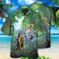 Green Magic Hawaiian Shirt With All Over Print For Summer Vacation Beach Travel And Casual Wear