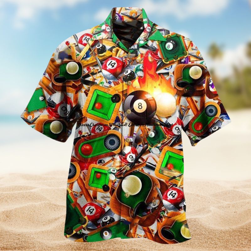 Billiards Make Your Own Luck Eight Ball Hawaiian Shirt For Summer Vacation Beach Travel And Relaxed Casual Wear