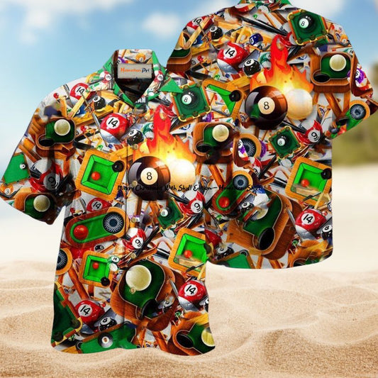 Billiards Make Your Own Luck Eight Ball Hawaiian Shirt For Summer Vacation Beach Travel And Relaxed Casual Wear