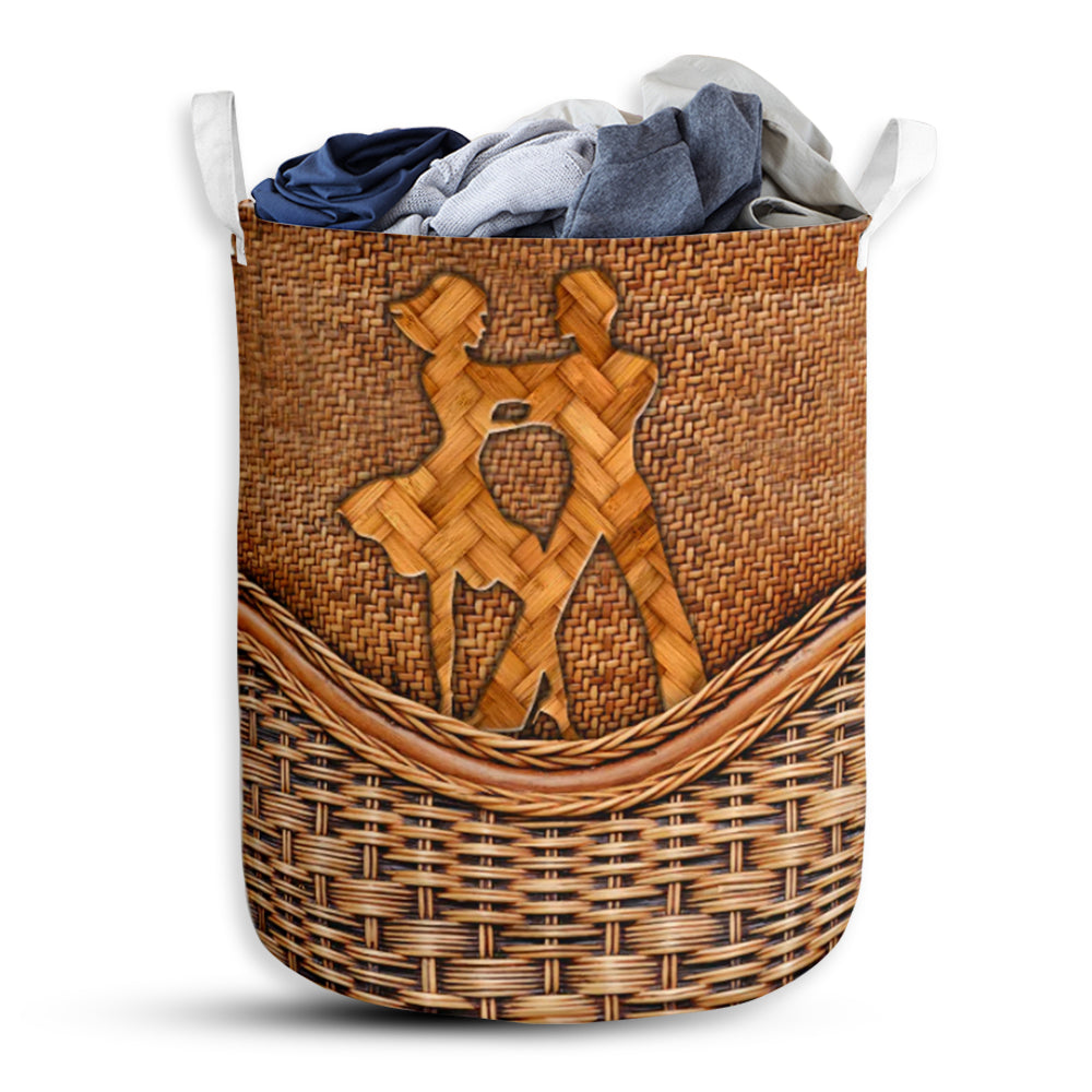 Mambo Dance Rattan Texture Laundry Basket For Bathroom Bedroom Storage