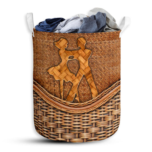 Mambo Dance Rattan Texture Laundry Basket For Bathroom Bedroom Storage