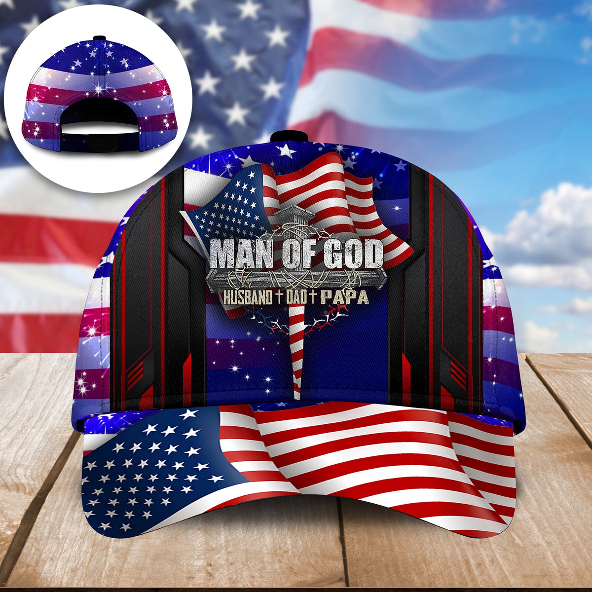 Man Of God American Classic Cap For Beach Vacations Outdoor Trips And Everyday Comfort