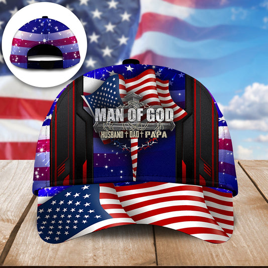Man Of God American Classic Cap For Beach Vacations Outdoor Trips And Everyday Comfort