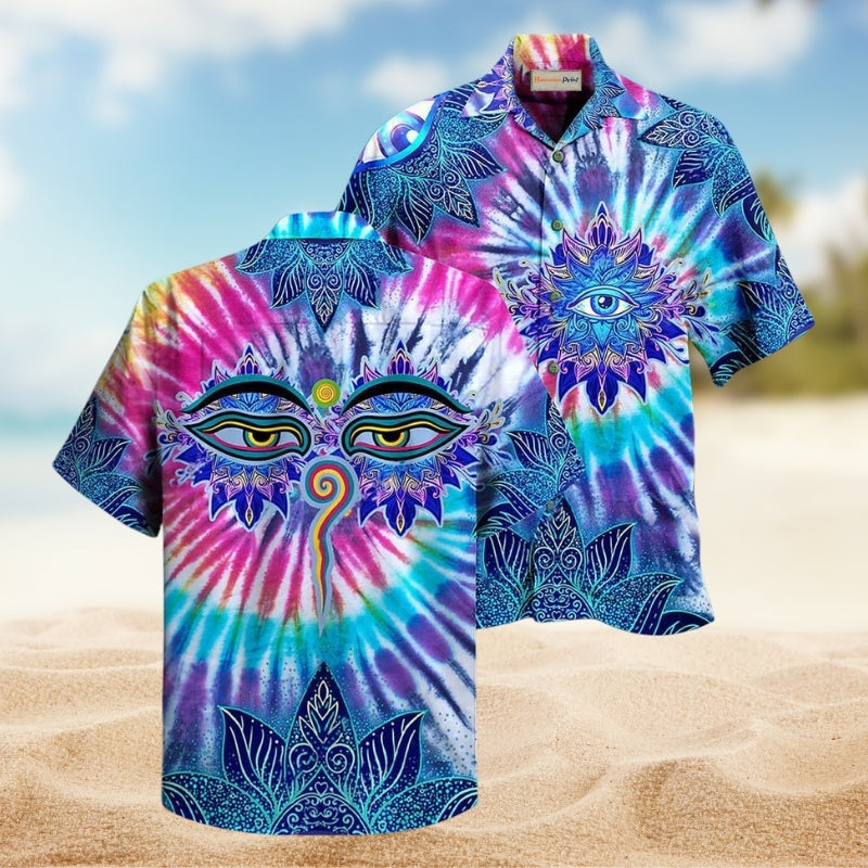 Vintage Skull Artwork Hawaiian Shirt Resort Outfit View For Tropical Vacations