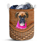 Mandy Sechrist Dog Rattan Texture Laundry Basket For Bathroom Bedroom Storage