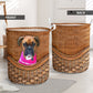 Mandy Sechrist Dog Rattan Texture Laundry Basket For Room Home Organizer
