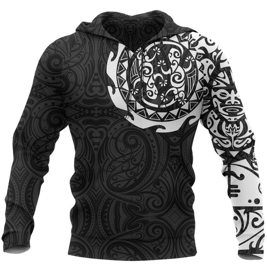 Maori Ocean Deity Tattoo Hoodie For Seaside Adventures Daily Style And Comfortable Outfits
