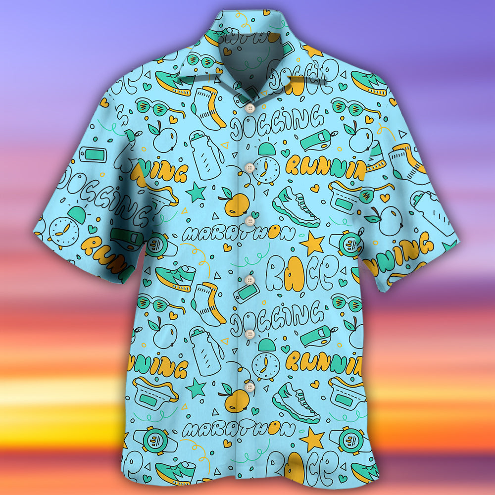 Marathon Hawaiian Shirt Pattern Detail For Vacation Travel And Daily Wear
