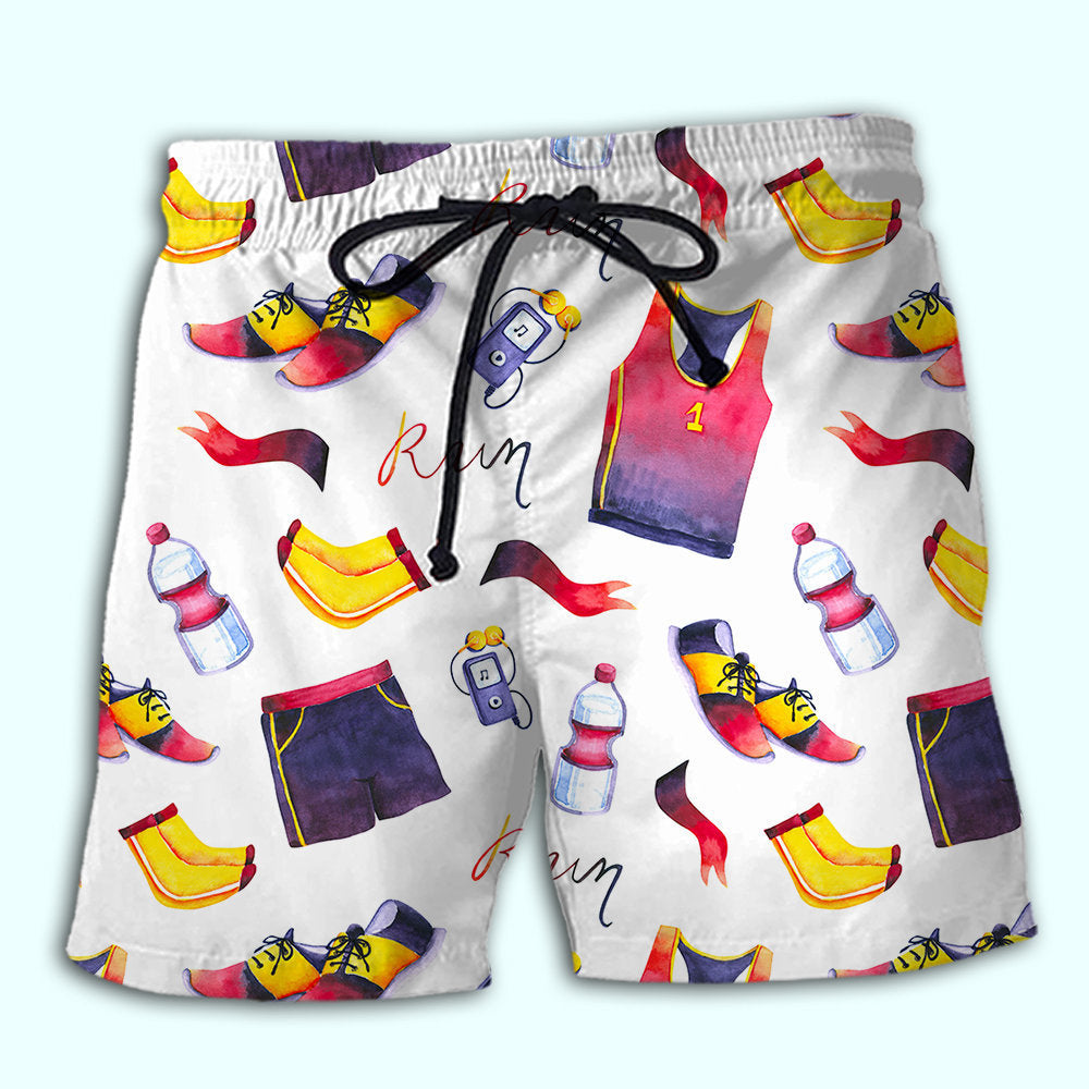 Marathon Running Sport Motivation Beach Shorts Pattern View For Coastal Holidays And Casual Activities