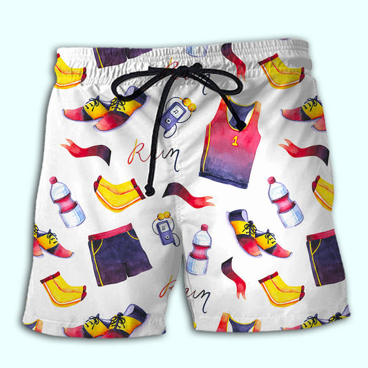 Marathon Running Sport Motivation Beach Shorts Pattern View For Coastal Holidays And Casual Activities