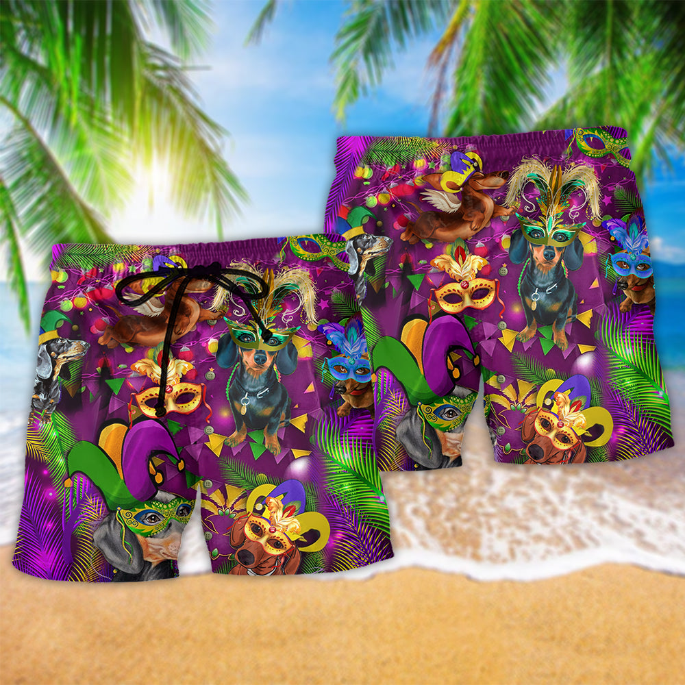 Mardi Gras Dogs Prom Royalty Beach Shorts For Outdoor Adventures And Thoughtful Seasonal Gifts
