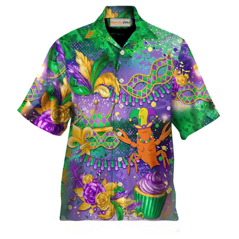 Mardi Gras Crawfish Hawaiian Shirt Artwork View For Weekend Travel And Beach Style