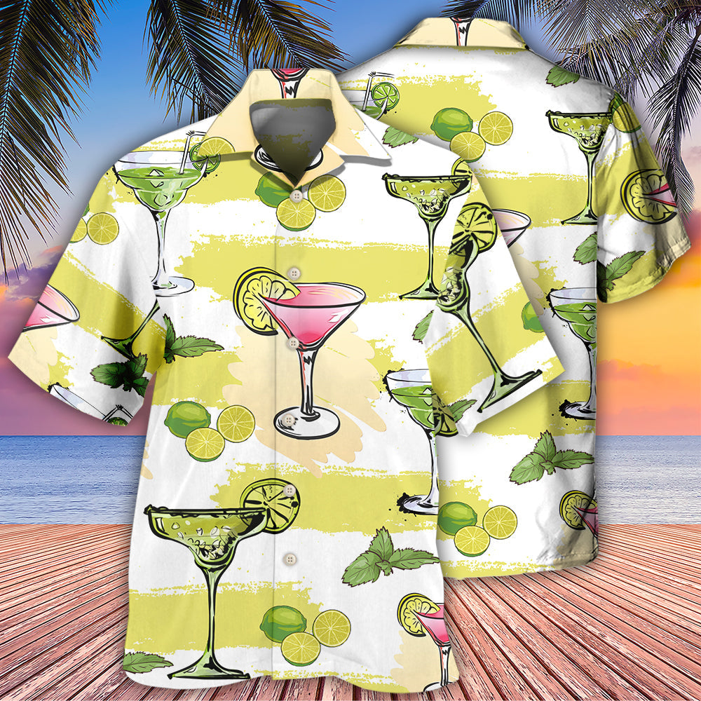 Summer Margarita Cocktail Party Hawaiian Shirt For Summer Vacation, Beach Travel, And Casual Wear