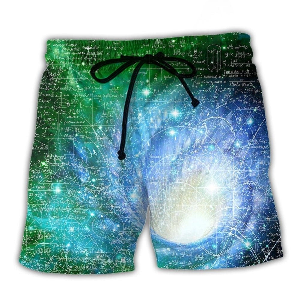 Math Astrophysics Astronomy Galaxy Lover Beach Shorts Artwork Detail For Comfortable Everyday Summer Wear