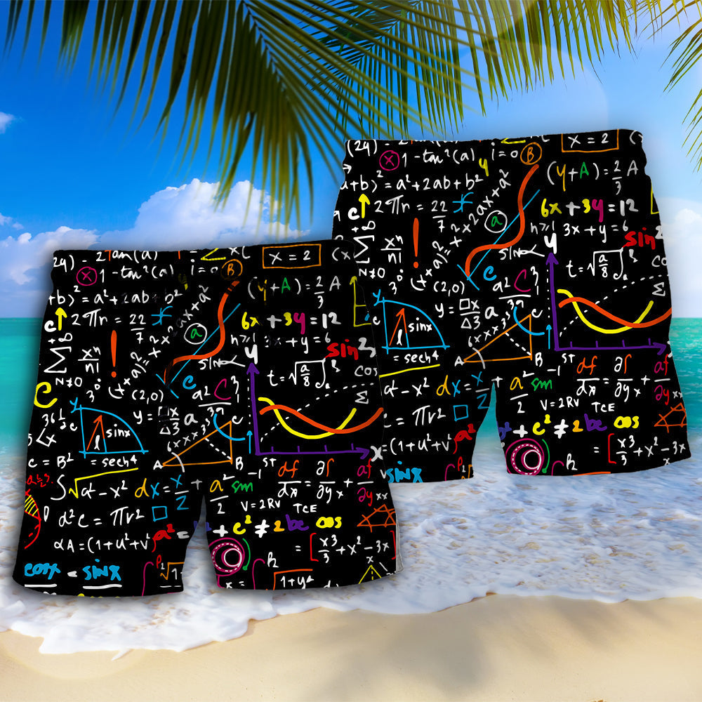 Math Lover Simple Fun Quote Beach Shorts For Beach Trips And Relaxed Vacation Styling