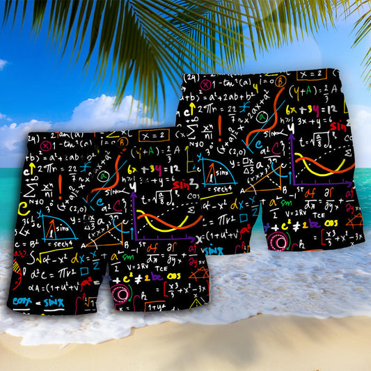 Math Lover Simple Fun Quote Beach Shorts For Beach Trips And Relaxed Vacation Styling