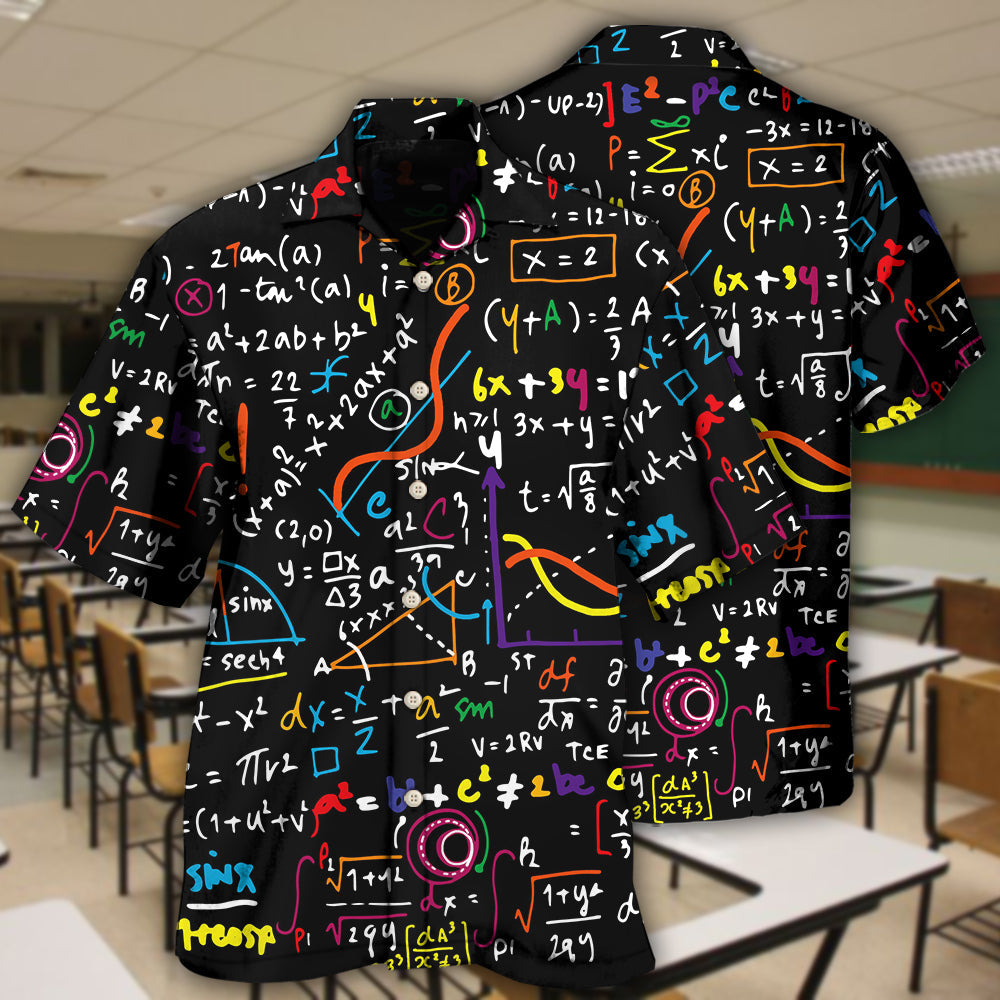 Math Mathematics Hawaiian Shirt Artwork Detail For Resort Trips And Outdoor Activities