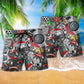 Mechanic Strength And Skill Lifestyle Beach Shorts Artwork Detail For Tropical Travel And Everyday Wear