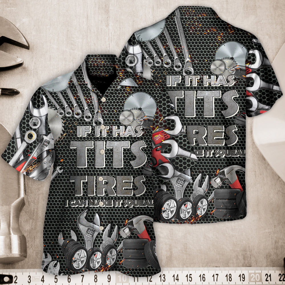 Funny Vintage Mechanic Strong Attitude Hawaiian Shirt Design View For Resort Travel And Thoughtful Gifting