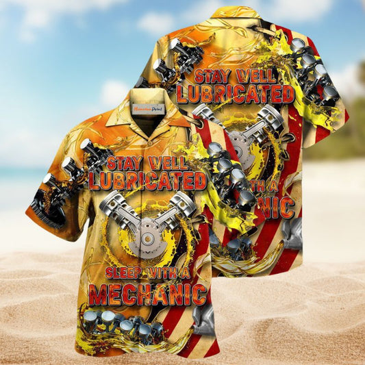 Mechanic Stay Well Lubricated Hawaiian Shirt For Tropical Holidays, Outdoor Gatherings, And Everyday Comfort