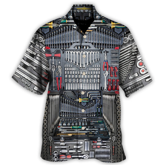 Mechanic Hawaiian Shirt For Summer Vacation And Beach Travel