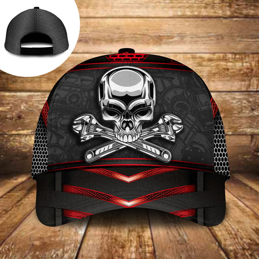 Mechanic Skull Vintage Industrial Classic Cap For Vacations Festivals Parties And Everyday Outfits