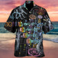 Neon Mechanic Hawaiian Shirt With Detailed Graphic For Island Holidays Summer Parties And Casual Outdoor Wear