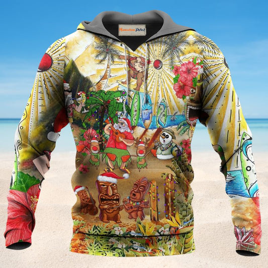 Tropical Mele Christmas Hawaii Hoodie For Festive Streetwear Winter Outings And Christmas Celebrations