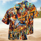 Melody Of Night Violin Art Hawaiian Shirt For Music Lovers Resort Travel And Casual Warm Weather Wear