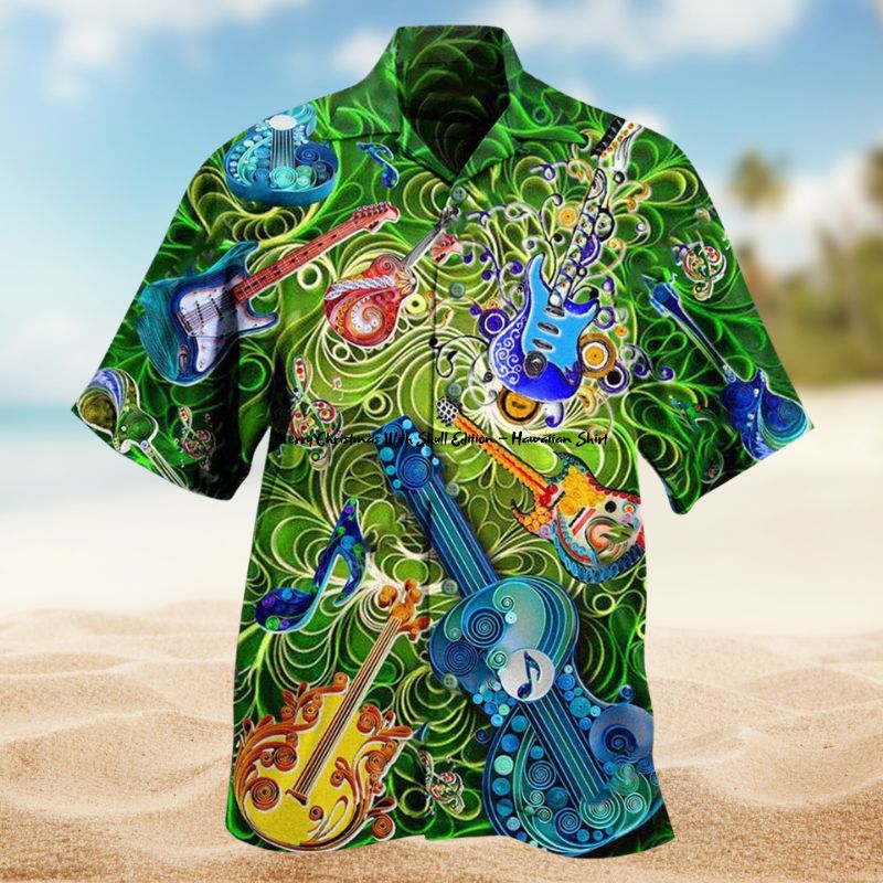 Melody Of Time Guitar Hawaiian Shirt For Outdoor Gatherings Tropical Trips And Everyday Summer Style