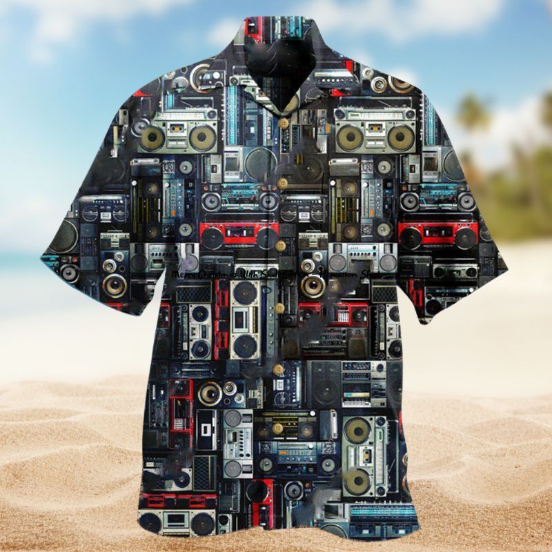 Memorable Boombox Radio Hawaiian Shirt For Resort Travel Summer Events And Thoughtful Casual Gifting