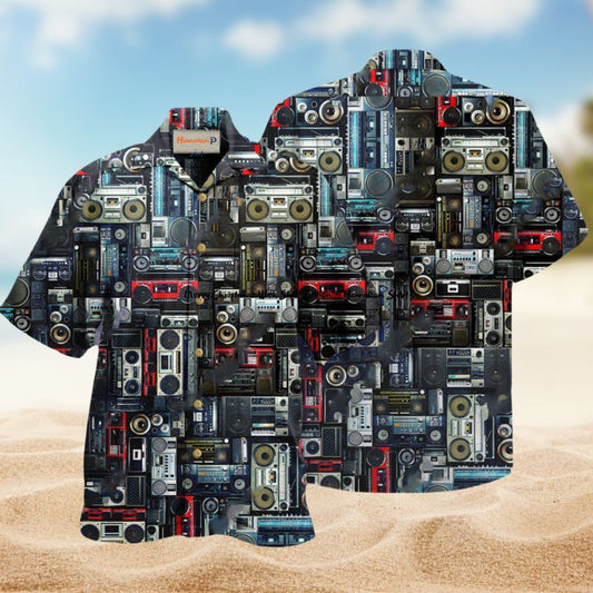 Memorable Boombox Radio Hawaiian Shirt For Resort Travel Summer Events And Thoughtful Casual Gifting