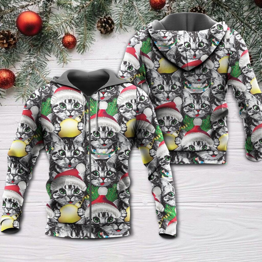 Meowy Christmas Cat Lover Hoodie For Seasonal Parties Casual Wear And Thoughtful Holiday Gifts