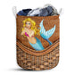 Mermaid Cute Spaniel Rattan Texture Laundry Basket For Bathroom Bedroom Storage