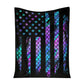 Mermaid American Flag Flannel Blanket For Cozy Bedroom Sofa Decor