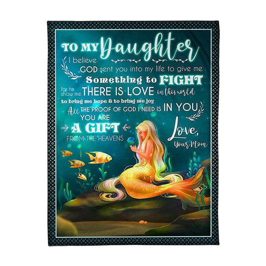 Mermaid God Sent You Into My Life Mom To Daughter Flannel Blanket For Cozy Bedroom Sofa Decor