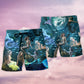 Mermaid Deep Sea Dark Fantasy Beach Shorts Pattern View For Coastal Holidays And Casual Activities