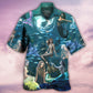 Dark Mermaid Deep Sea Hawaiian Shirt Pattern Detail For Summer Holidays And Outdoor Fun