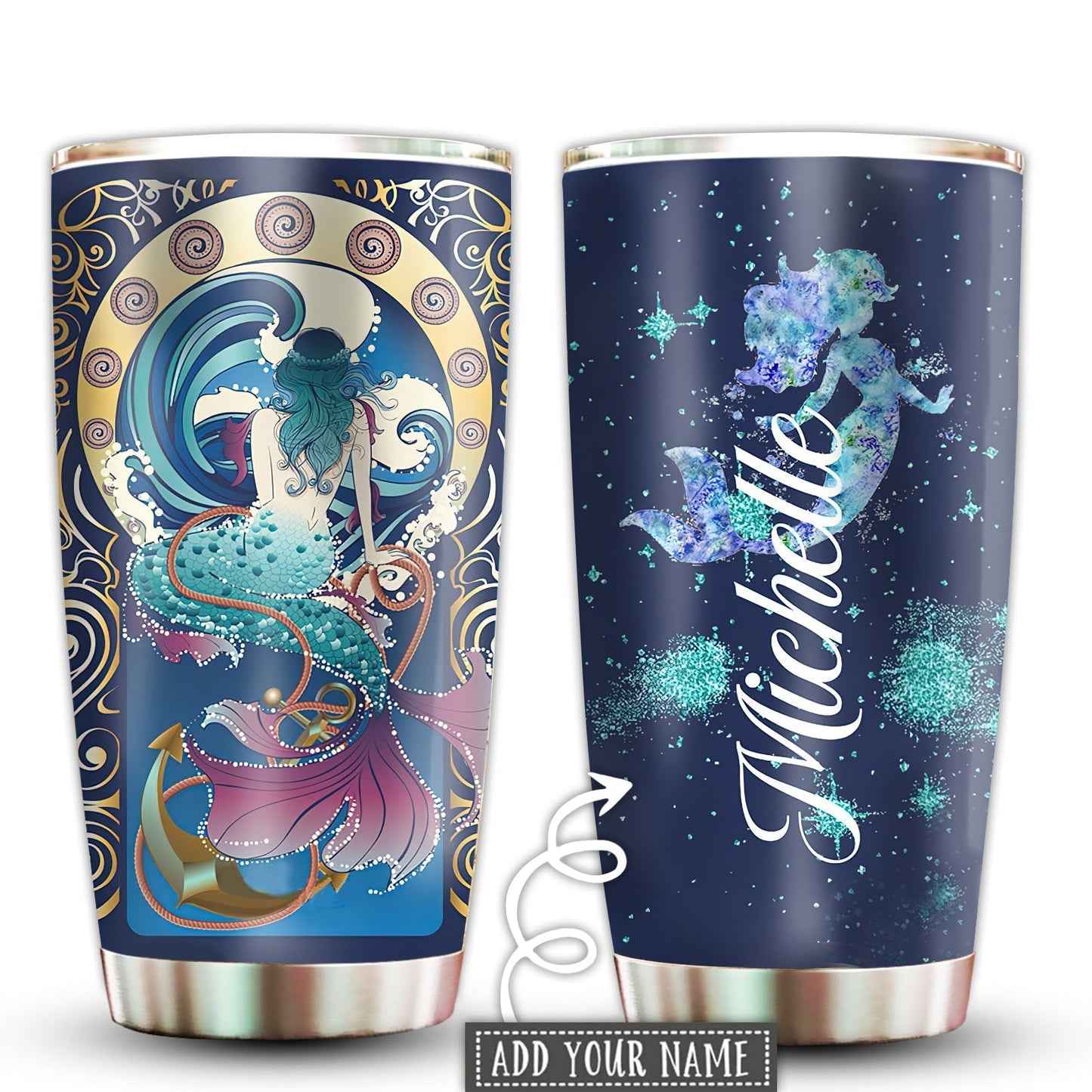 Mermaid Legend Loves Ocean Personalized 20 Oz Tumbler For Coffee Travel And Daily Drinks