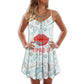 Mermaid Lips Beach V-Neck Sleeveless Cami Dress For Beach Festivals And Comfortable Summer Outfits