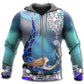 Mermaid Love Ocean Sky Hoodie For Ocean Adventures Seasonal Travel And Gift Giving