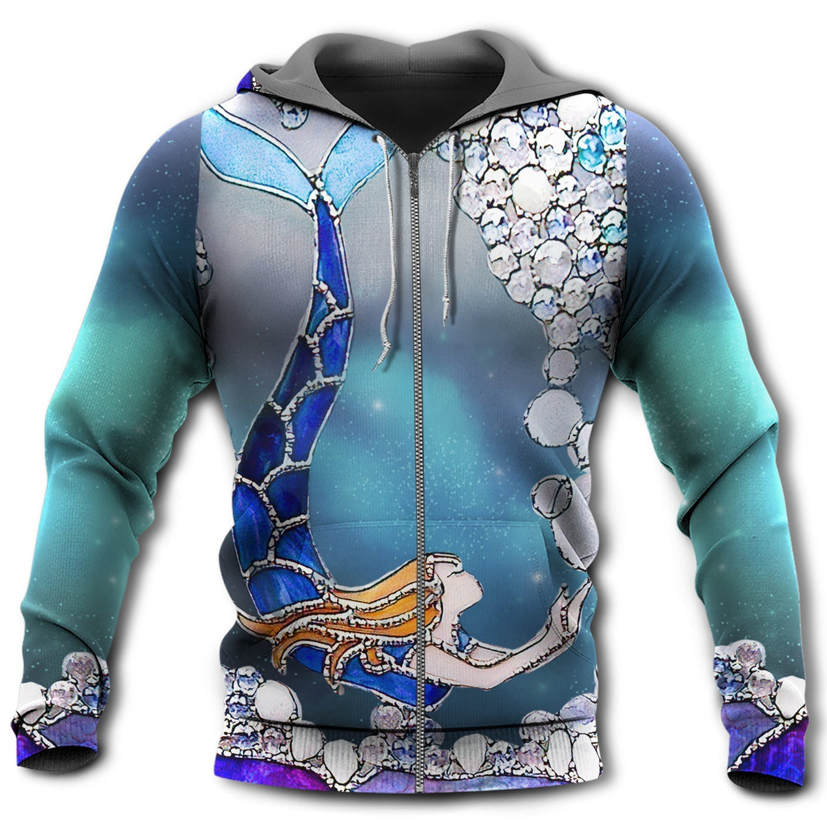 Mermaid Love Ocean Sky Hoodie For Ocean Adventures Seasonal Travel And Gift Giving