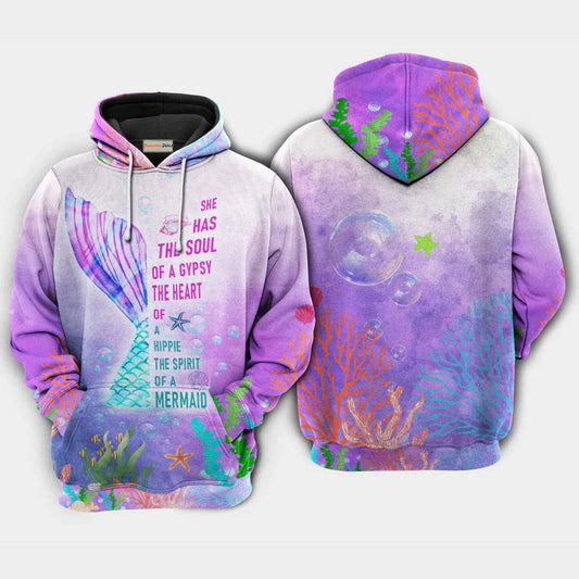 Mermaid Ocean Skyline Hoodie For Coastal Travel Casual Outfits And Relaxed Daily Wear