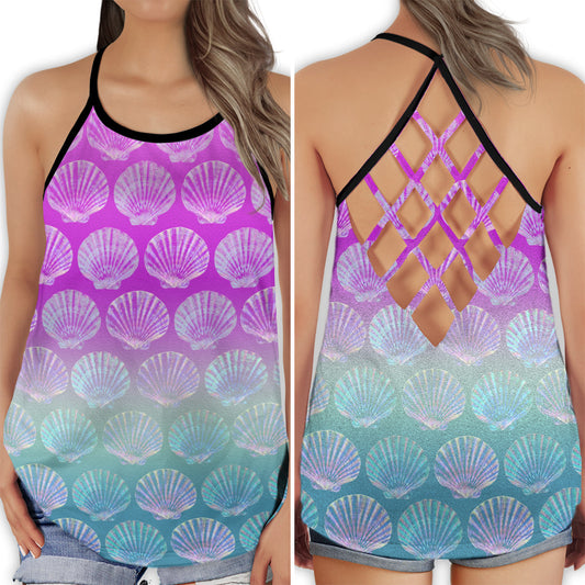 Mermaid Princess Sea Hollow Tank Top For Beach Vacations And Casual Wear