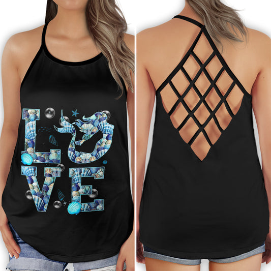 Mermaid Ocean Princess Dream Hollow Tank Top For Beach Vacations And Casual Wear