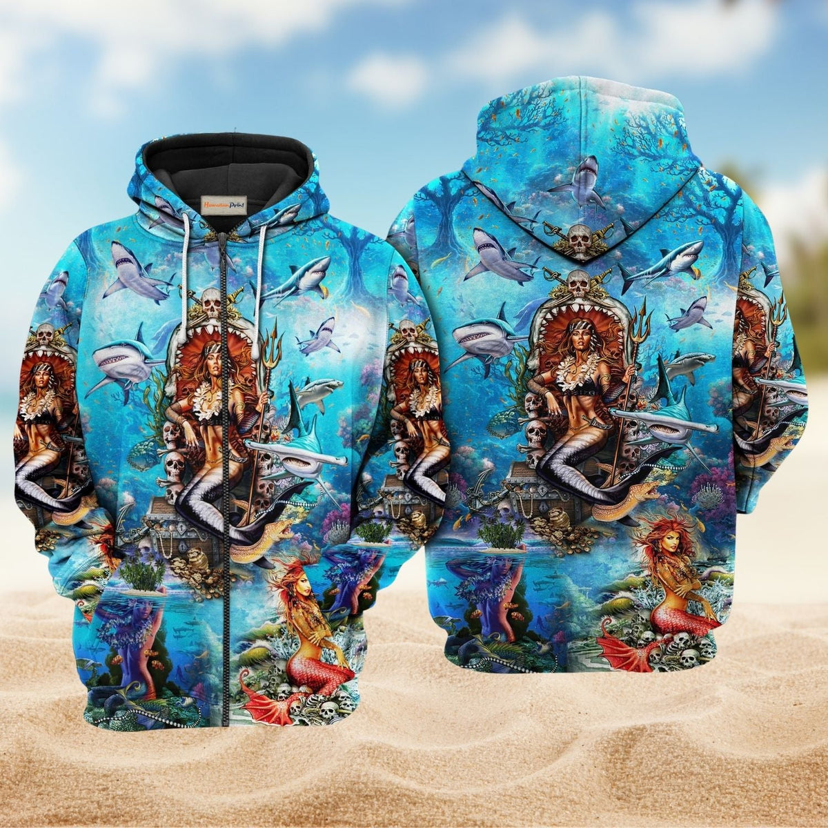 Fantasy Mermaid Queen Hoodie For Sea Enthusiasts Vacation Style And Comfortable Layering