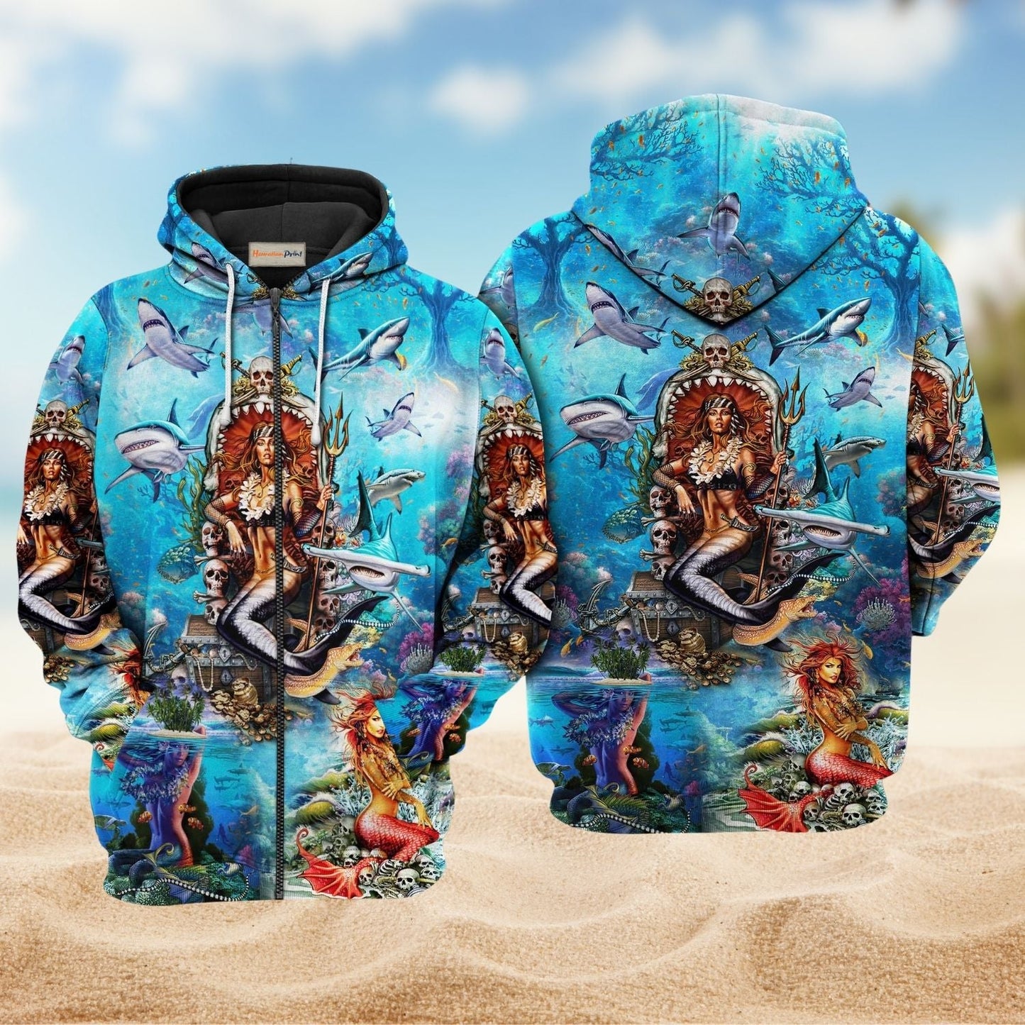 Fantasy Mermaid Queen Hoodie For Sea Enthusiasts Vacation Style And Comfortable Layering