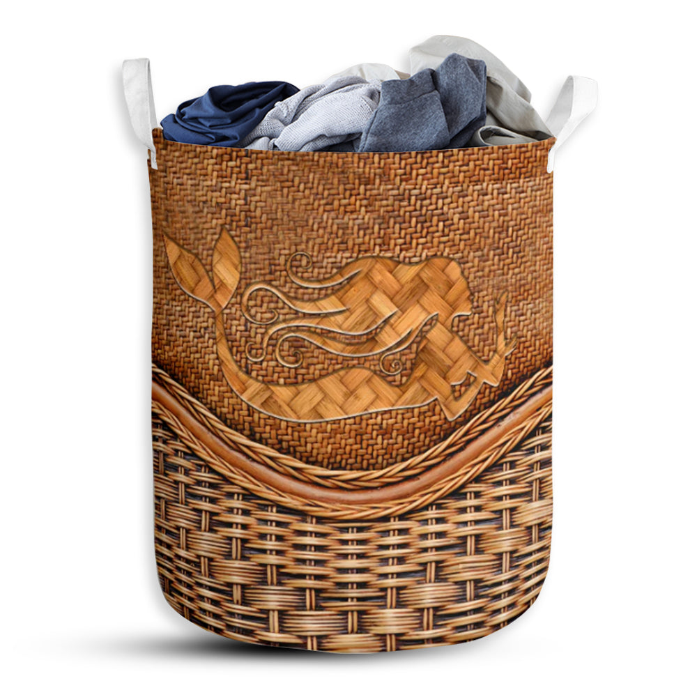 Mermaid Rattan Texture Nice Style Laundry Basket For Bathroom Bedroom Storage
