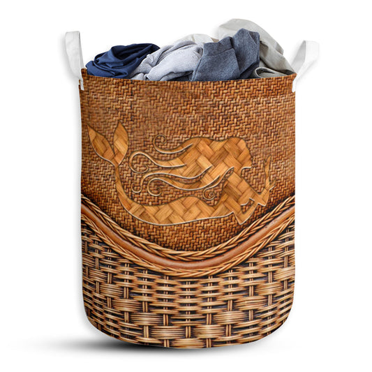 Mermaid Rattan Texture Nice Style Laundry Basket For Bathroom Bedroom Storage